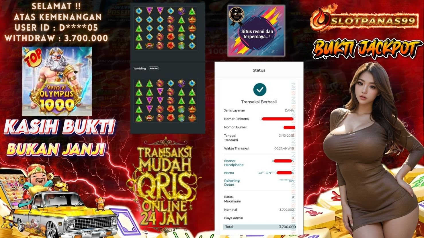 SLOTPANAS99 JACKPOT SLOT GATES OF OLYMPUS 1000